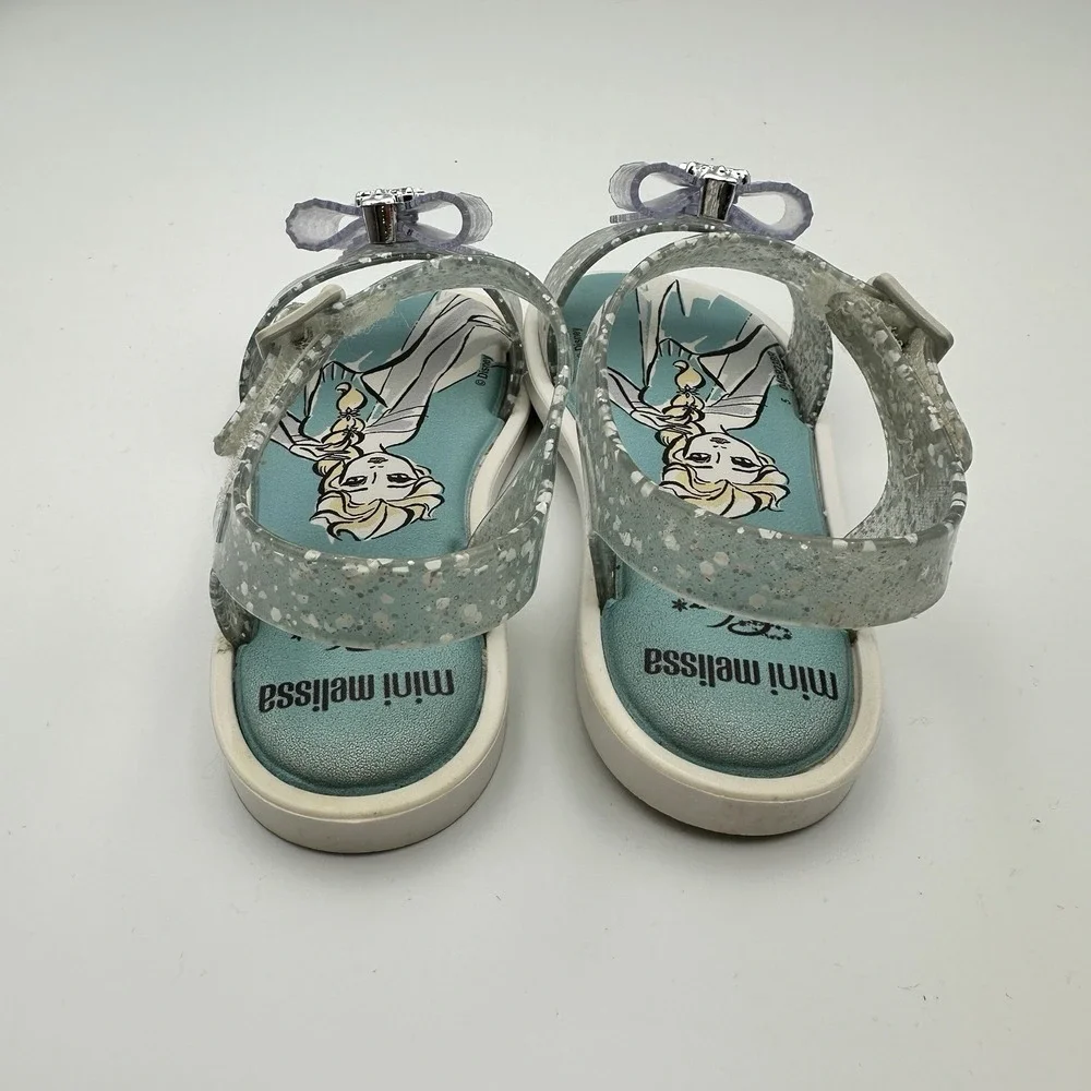 Mini Melissa Mar Disney Baby Sandals Frozen Elsa Blue Jelly Girls Size 10
